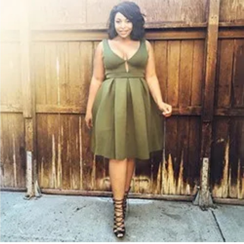 Miss Avenue Olive Midi Dress